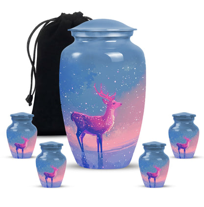 Personalized Deer Cremation Urn for Human Ashes - 10-inch, 200 cu in - Yatskia