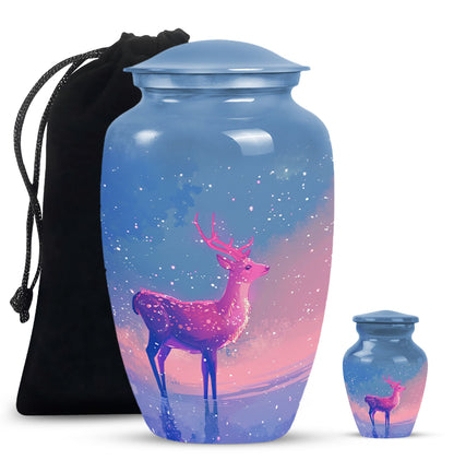 Personalized Deer Cremation Urn for Human Ashes - 10-inch, 200 cu in - Yatskia