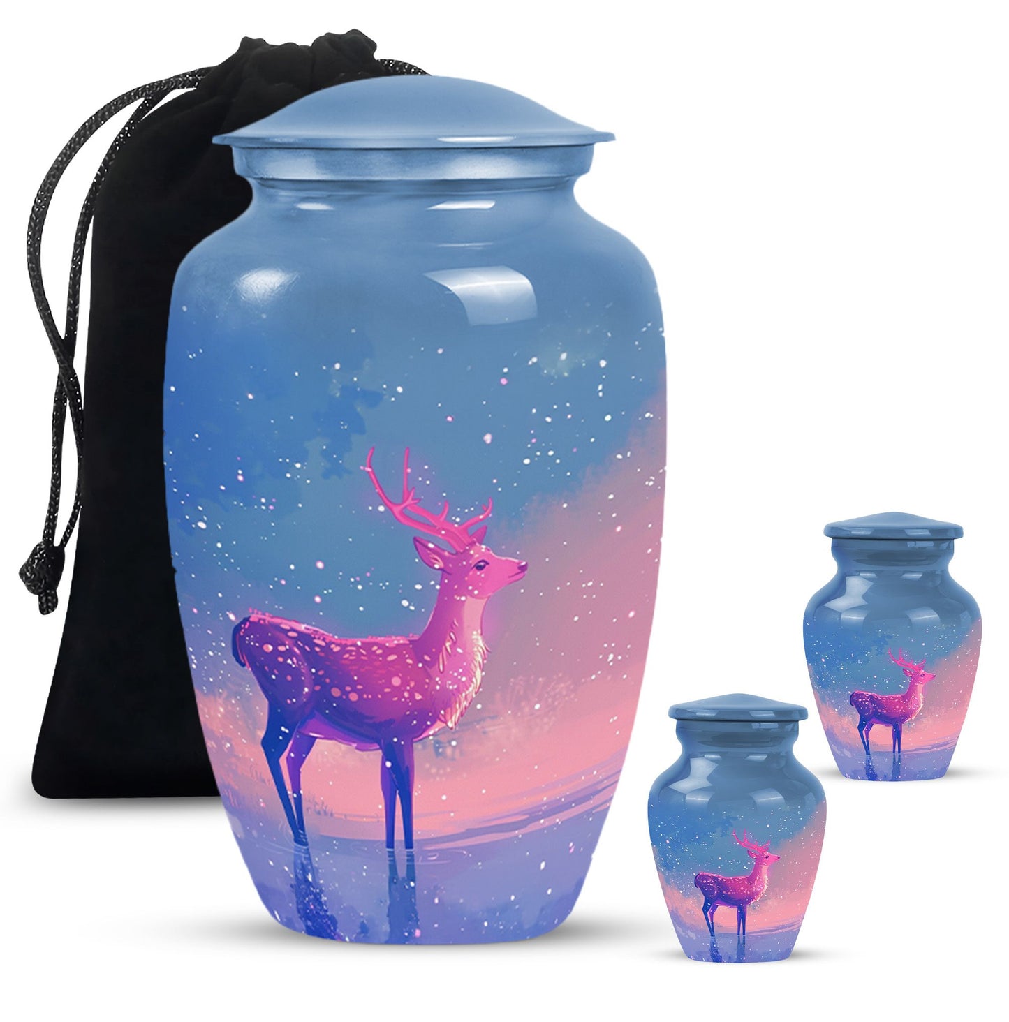 Personalized Deer Cremation Urn for Human Ashes - 10-inch, 200 cu in - Yatskia