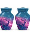 Deer Themed Cremation Urn - Purple and Blue Color Urns For Human Ashes