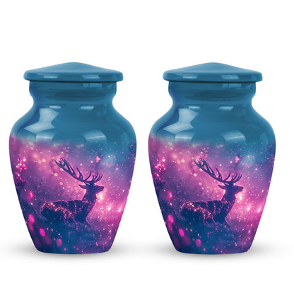 Purple Personalized Deer Cremation Urn for Human Ashes - 10-inch, 200 cu in - Yatskia