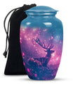 Deer Themed Cremation Urn - Purple and Blue Color Urns For Human Ashes