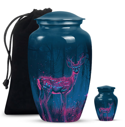 Personalized Deer Cremation Urn for Human Ashes - 10-inch, 200 cu in - Yatskia