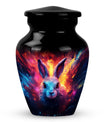 Colorful Bunny Burial Urn for Ashes – Artistic Rabbit Memorial Urn