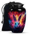 Colorful Bunny Burial Urn for Ashes – Artistic Rabbit Memorial Urn