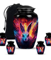 Colorful Bunny Burial Urn for Ashes – Artistic Rabbit Memorial Urn