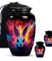 Colorful Bunny Burial Urn for Ashes – Artistic Rabbit Memorial Urn