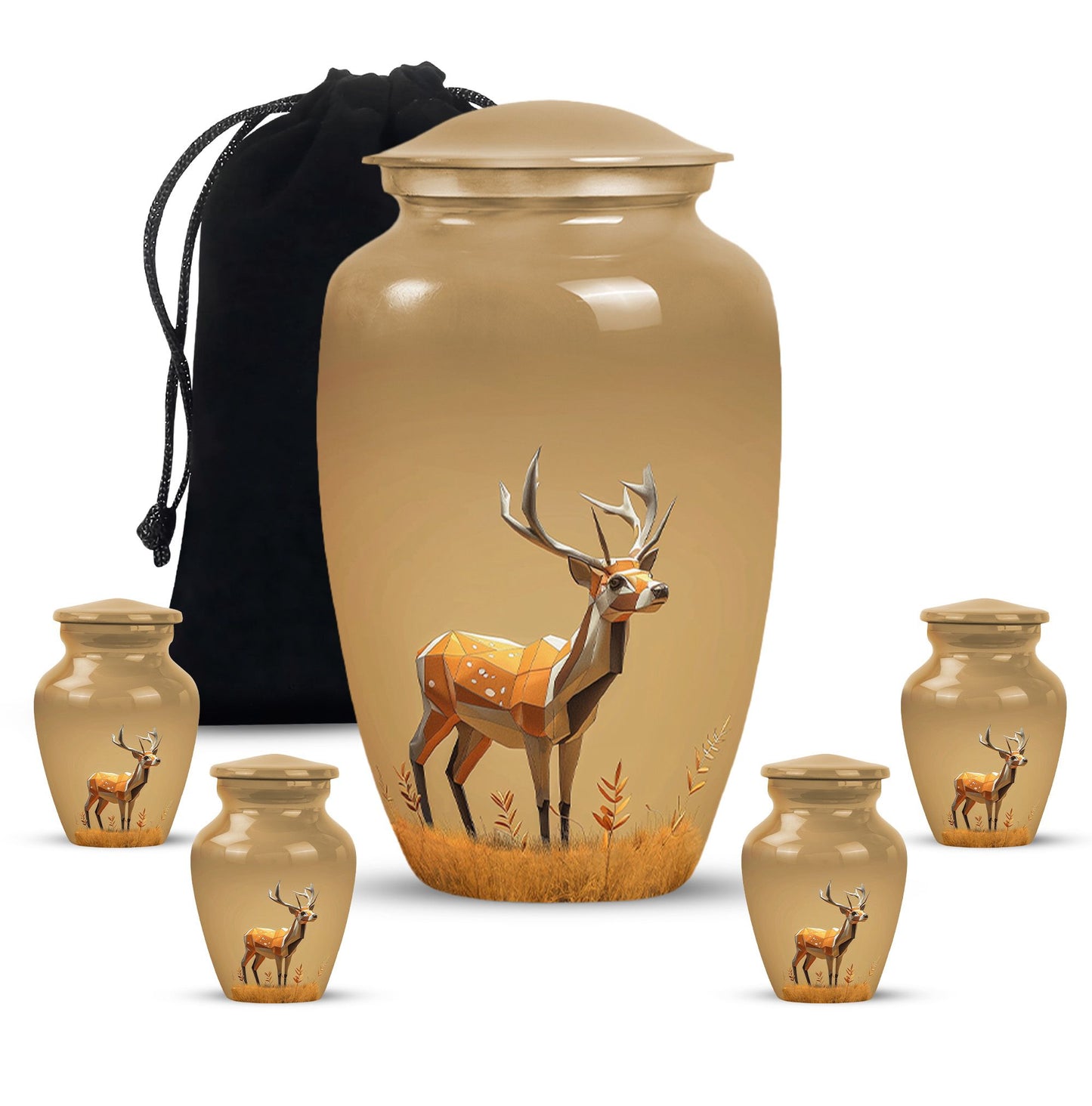 Personalized Deer Cremation Urn for Human Ashes - 10-inch, 200 cu in - Yatskia