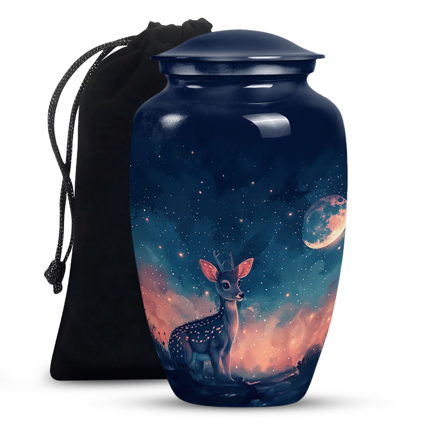 Personalized Deer Cremation Urn for Human Ashes - 10-inch, 200 cu in - Yatskia