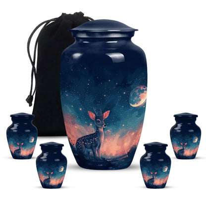 Personalized Deer Cremation Urn for Human Ashes - 10-inch, 200 cu in - Yatskia
