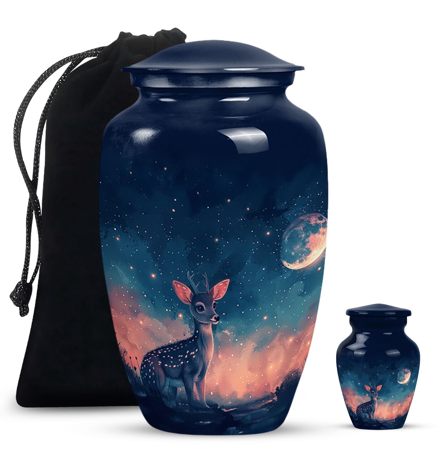 Personalized Deer Cremation Urn for Human Ashes - 10-inch, 200 cu in - Yatskia