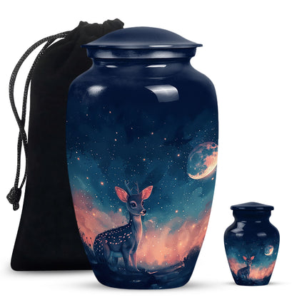 Personalized Deer Cremation Urn for Human Ashes - 10-inch, 200 cu in - Yatskia