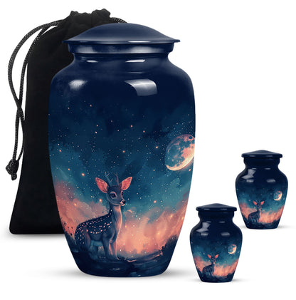Personalized Deer Cremation Urn for Human Ashes - 10-inch, 200 cu in - Yatskia