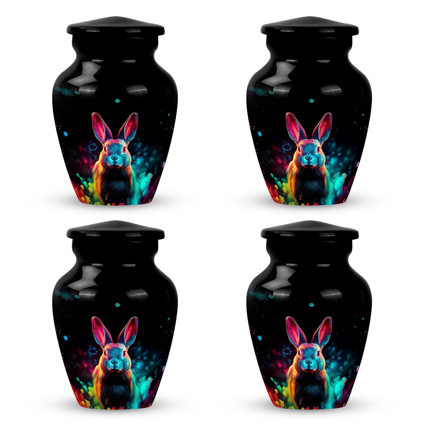 Colorful Personalized Rabbit Cremation Urn for Pet Ashes - 10-inch, 200 cu in - Yatskia