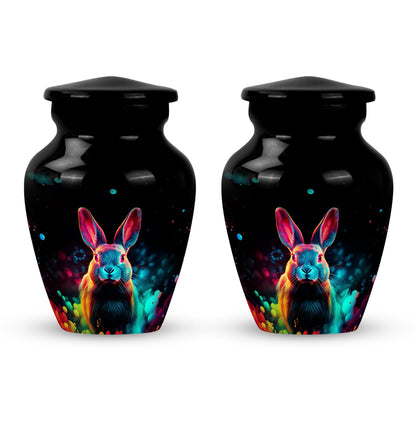 Colorful Personalized Rabbit Cremation Urn for Pet Ashes - 10-inch, 200 cu in - Yatskia