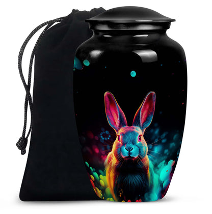 Colorful Personalized Rabbit Cremation Urn for Pet Ashes - 10-inch, 200 cu in - Yatskia