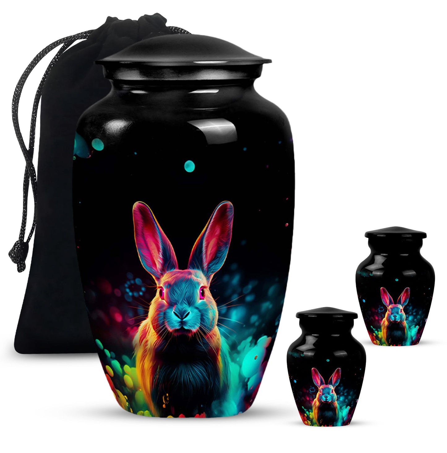 Colorful Personalized Rabbit Cremation Urn for Pet Ashes - 10-inch, 200 cu in - Yatskia
