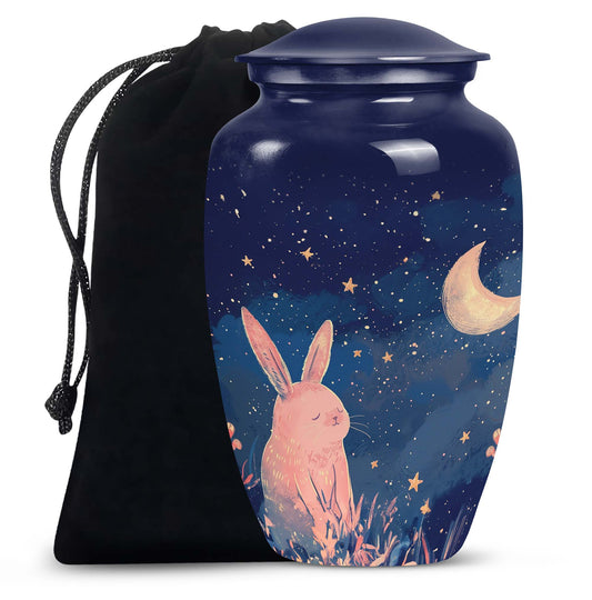 Starry Night Rabbit Cremation Urns For Human Ashes - Urns For Burial