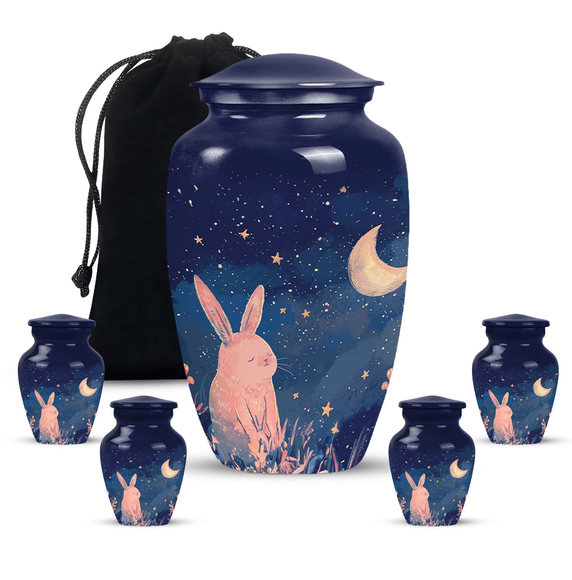 Starry Night Rabbit Cremation Urns For Human Ashes - Urns For Burial