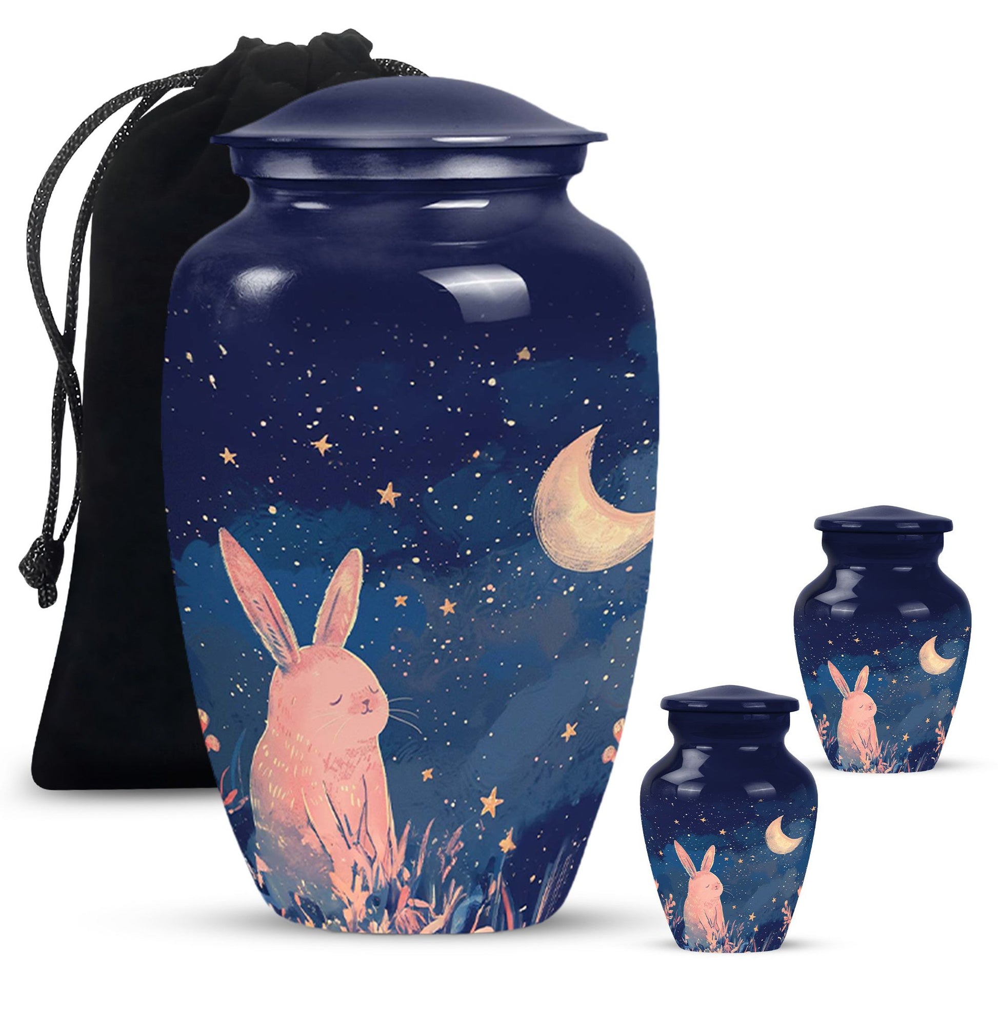 Starry Night Rabbit Cremation Urns For Human Ashes - Urns For Burial