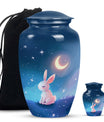 Moonlit Bunny Cremation Urns For Human Ashes - Rabbit Urn for Mom & Dad