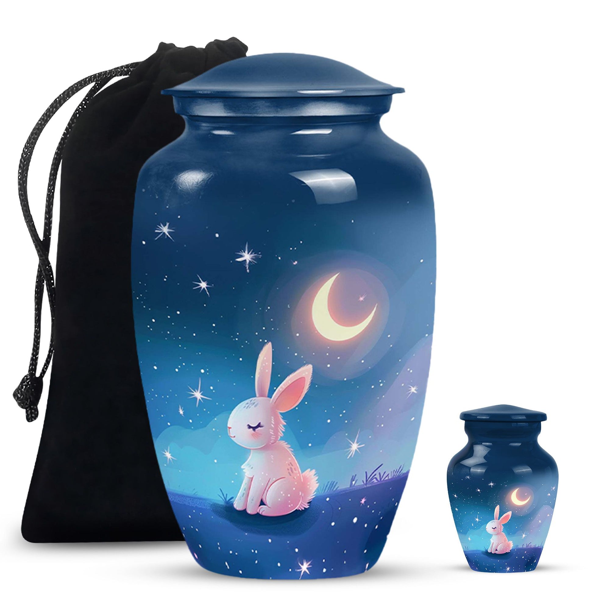 Moonlit Bunny Cremation Urns For Human Ashes - Rabbit Urn for Mom & Dad