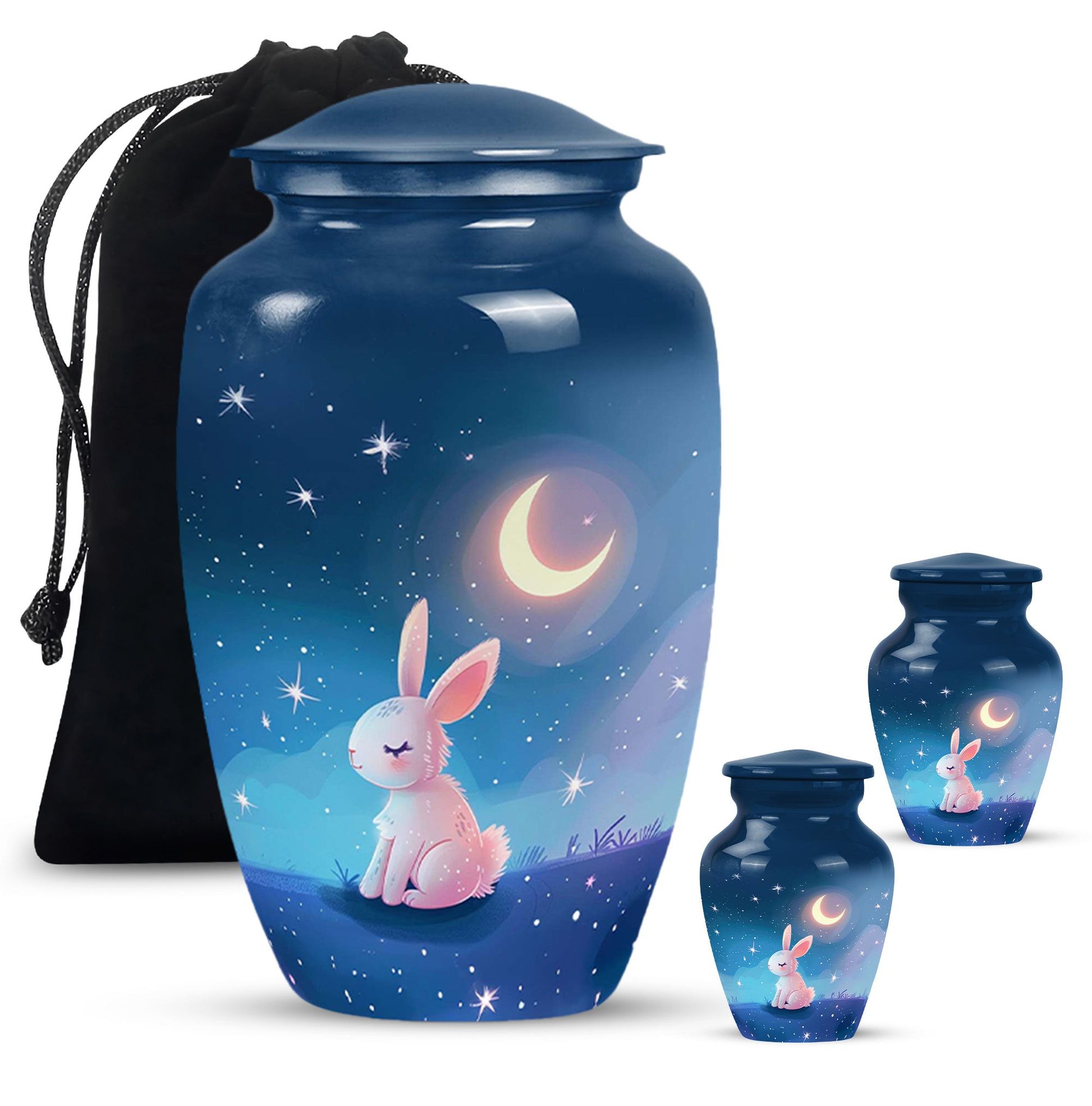 Moonlit Bunny Cremation Urns For Human Ashes - Rabbit Urn for Mom & Dad