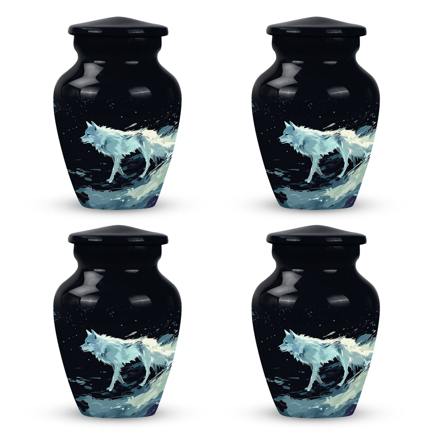 Personalized Wolf Cremation Urn for Human Ashes - 10-inch, 200 cu in - Yatskia