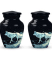 Wolf Cremation Large Urn - Urns For Human Ashes With A Wolf Drawing