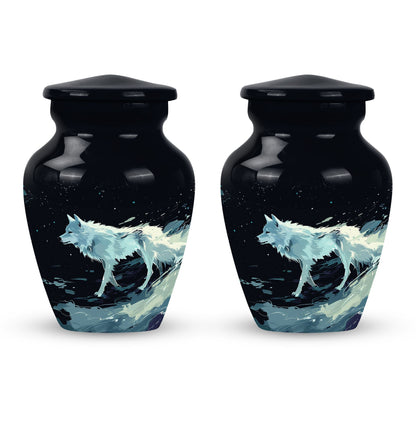 Personalized Wolf Cremation Urn for Human Ashes - 10-inch, 200 cu in - Yatskia