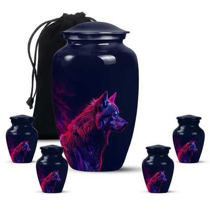 Personalized Wolf Cremation Urn for Human Ashes - 10-inch, 200 cu in - Yatskia