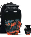 Black Wolf Burial Urn - Urns For Human Ashes Adult Male