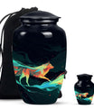 Colorful Wolf Cremation Urn for Human Ashes - Urn for Mom and Dad