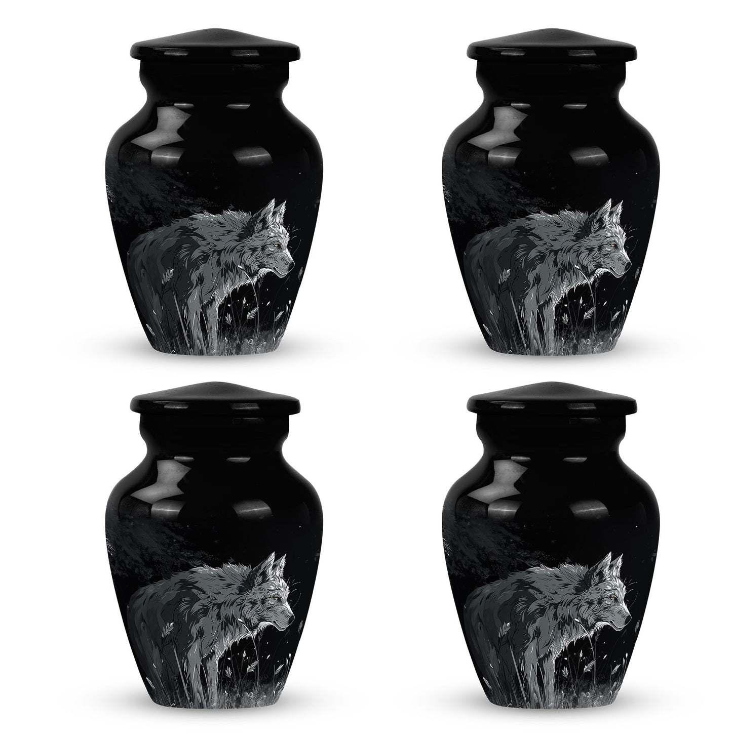 Personalized Wolf Cremation Urn for Men & Women - 10-inch, 200 cu in - Yatskia