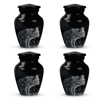 Personalized Wolf Cremation Urn for Men & Women - 10-inch, 200 cu in - Yatskia