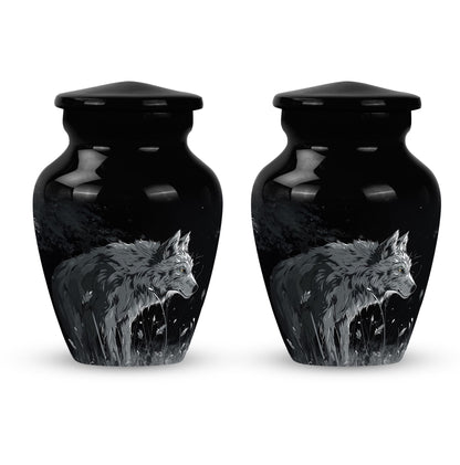 Personalized Wolf Cremation Urn for Men & Women - 10-inch, 200 cu in - Yatskia