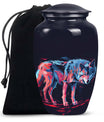 Neon Wolf Cremation Urns For Human Ashes - Memorial Urn for Mom & Dad