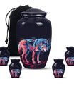 Neon Wolf Cremation Urns For Human Ashes - Memorial Urn for Mom & Dad