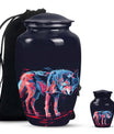 Neon Wolf Cremation Urns For Human Ashes - Memorial Urn for Mom & Dad