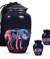 Neon Wolf Cremation Urns For Human Ashes - Memorial Urn for Mom & Dad