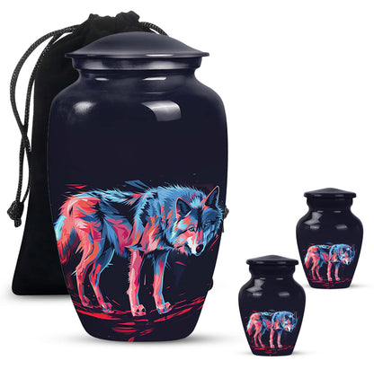 Personalized Wolf Cremation Urn for Mom - 10-inch, 200 cu in - Yatskia