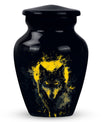 Black and Gold Wolf Urn for Human Ashes - Large For Urn Mom