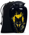 Black and Gold Wolf Urn for Human Ashes - Large For Urn Mom
