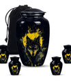 Black and Gold Wolf Urn for Human Ashes - Large For Urn Mom