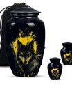 Black and Gold Wolf Urn for Human Ashes - Large For Urn Mom