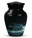 Blue Wolf Cremation Urn for Human Ashes - Memorial Urn for Adults