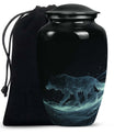 Blue Wolf Cremation Urn for Human Ashes - Memorial Urn for Adults