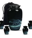 Blue Wolf Cremation Urn for Human Ashes - Memorial Urn for Adults