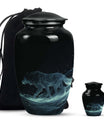 Blue Wolf Cremation Urn for Human Ashes - Memorial Urn for Adults