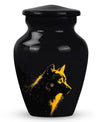 Black and Gold Wolf Urn for Human Ashes - Urn for Adult Mom and Dad